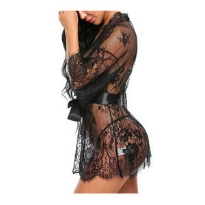 Lingeriebyritchie | Intimates & Sleepwear | Lace Kimono Robe Babydoll Lingerie Mesh Nightgown